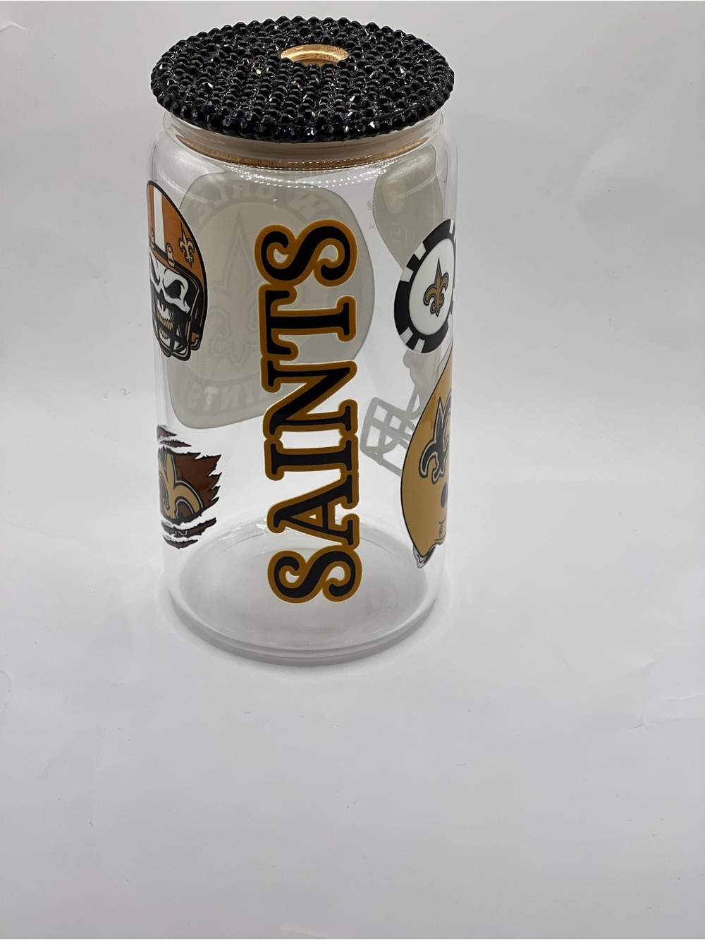 Glass Canister with Black Beaded Lid - Picture 2 of 2